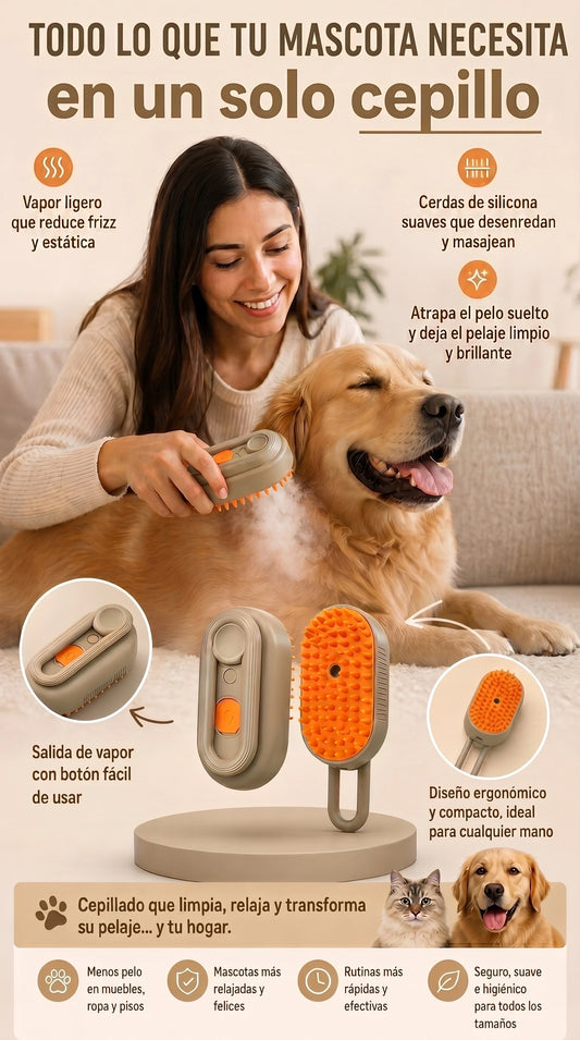 Cepillo de vapor para mascotas