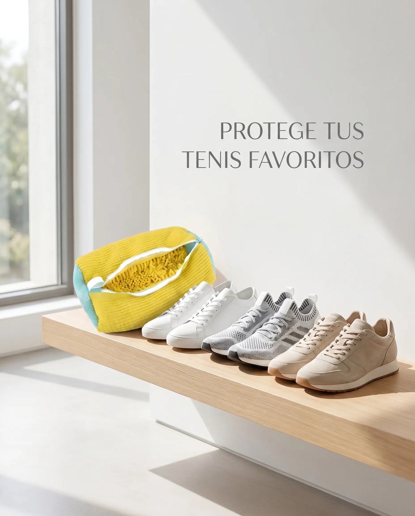 Bolsa protectora para tenis en lavadora