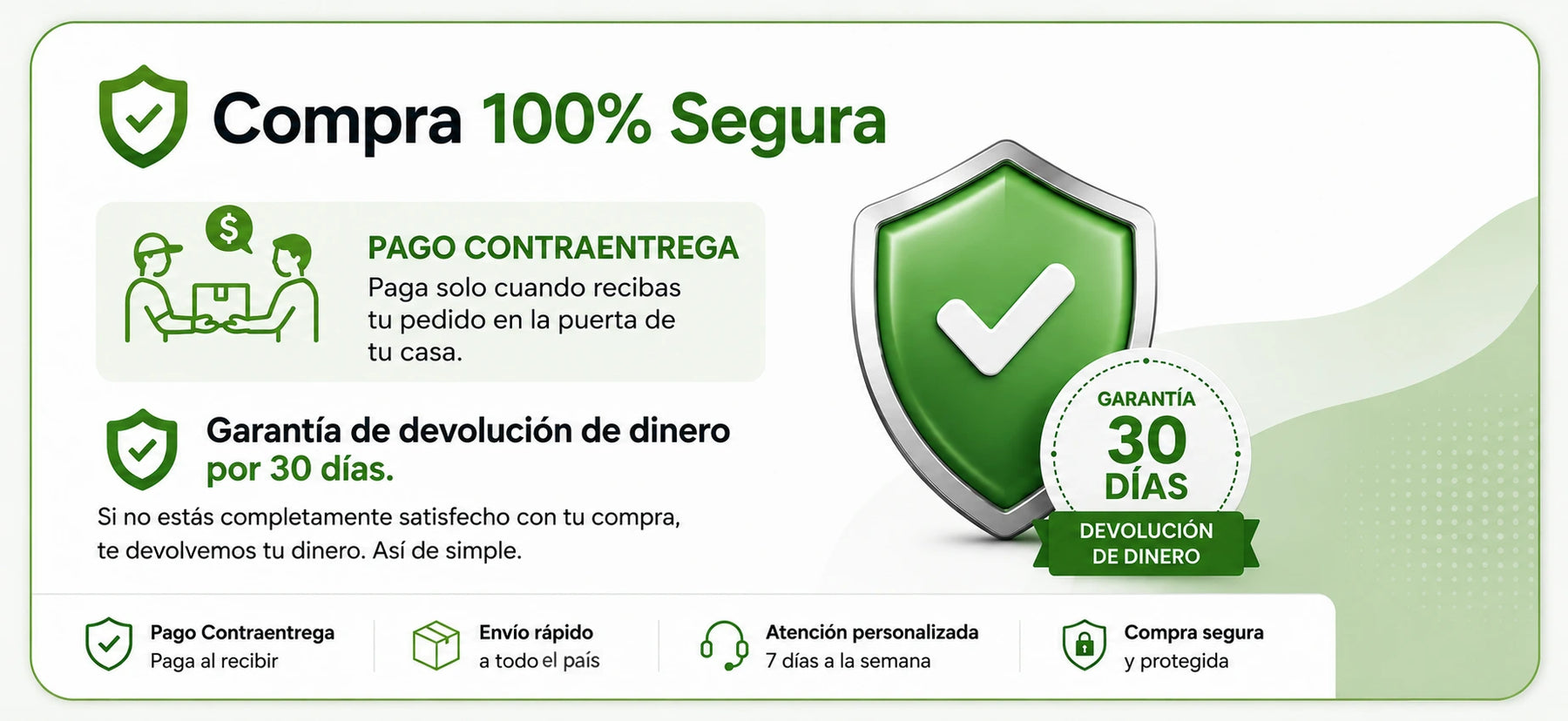 Compra segura y garantía de satisfacción